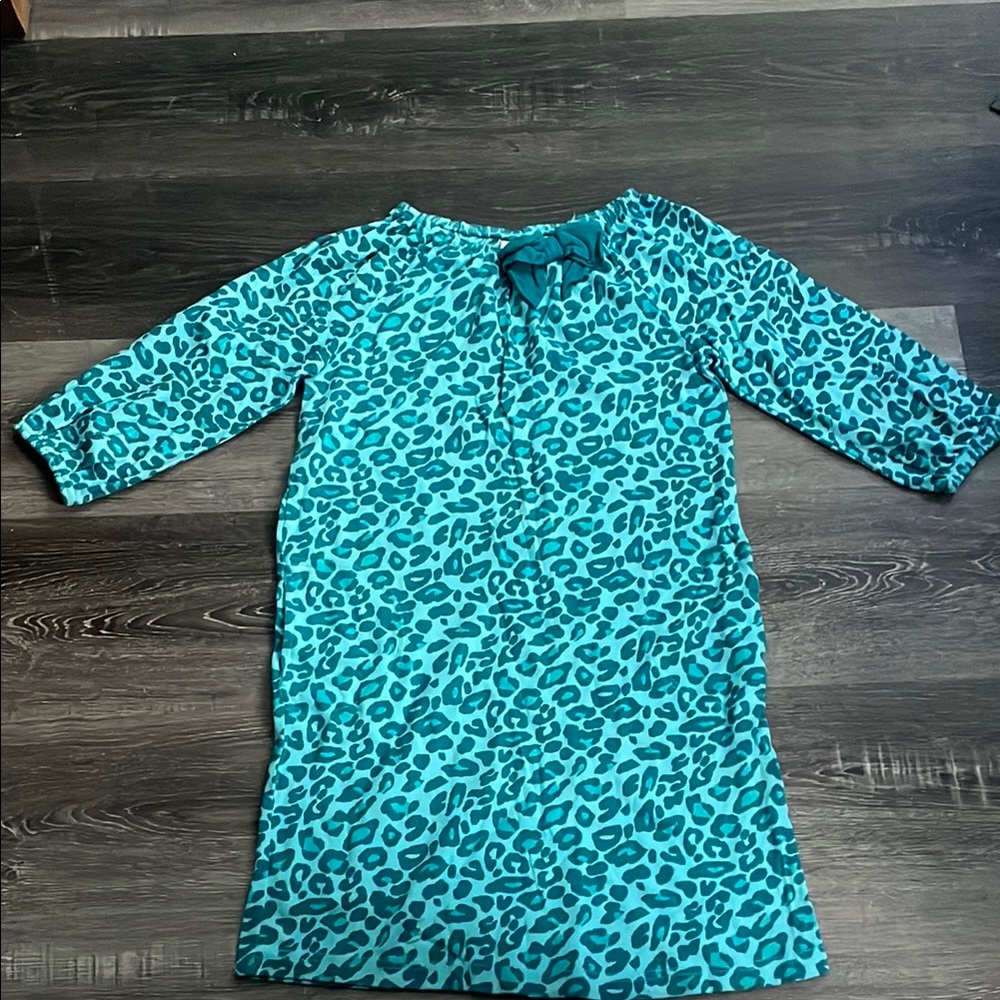 Leopard Print Teal Dress
